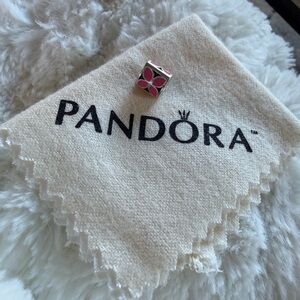 Pandora Pink Floral Enamel Charm | 925 Sterling Silver ALE | Retired